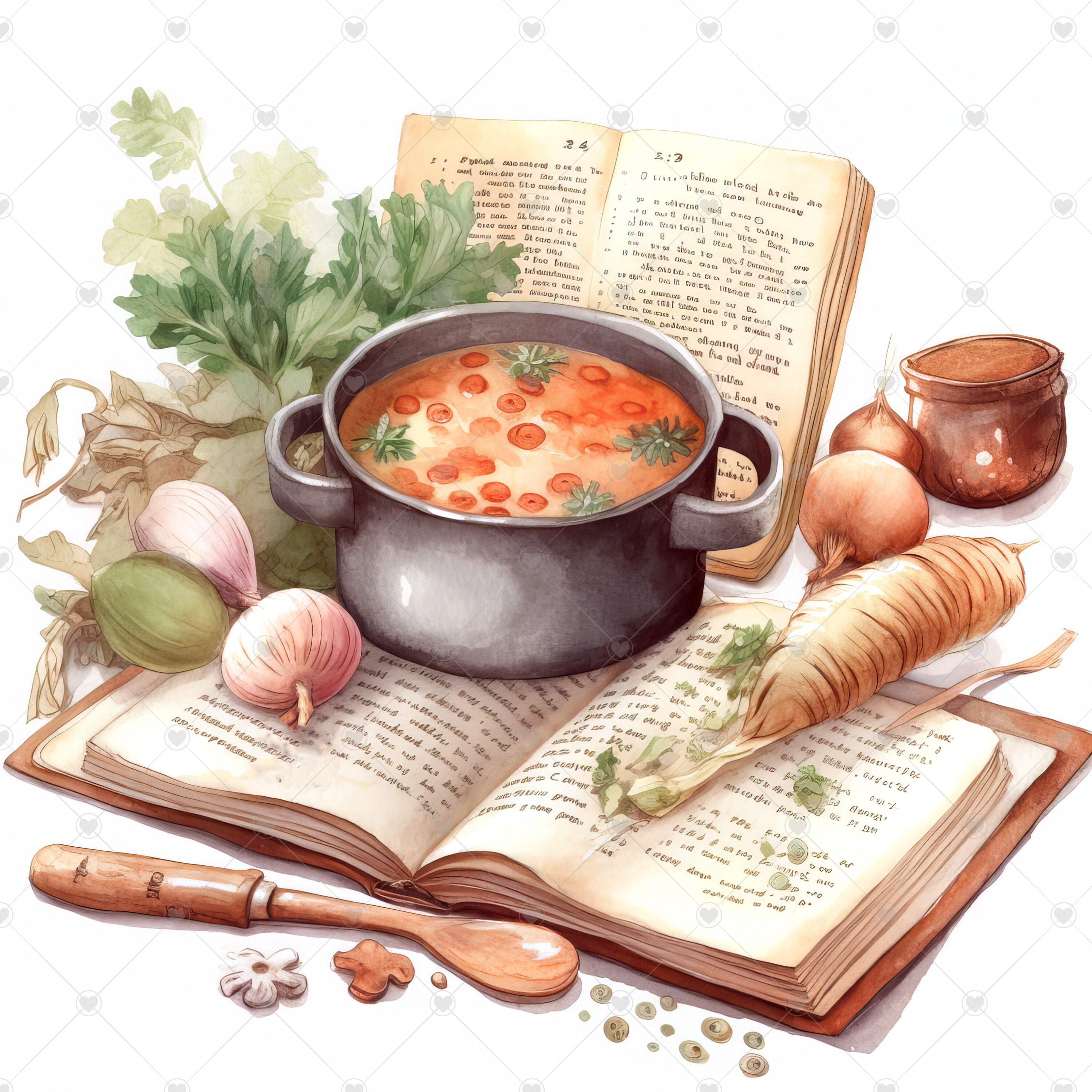 Grandma's Soup Cookbook Clipart Bundle 10 High Quality - Etsy