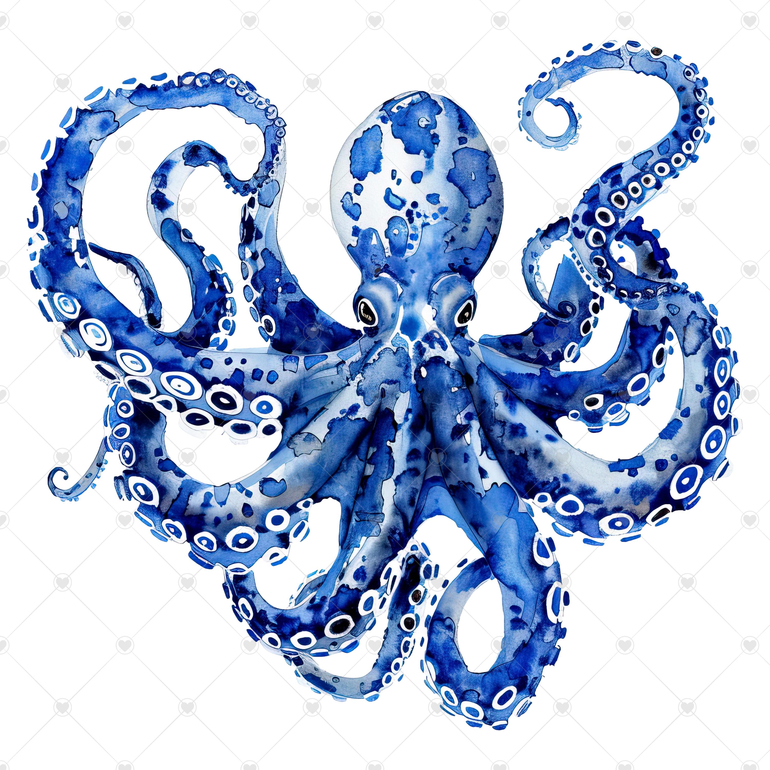 Blue Octopus PNG Clipart Bundle- Digital Download - Etsy UK