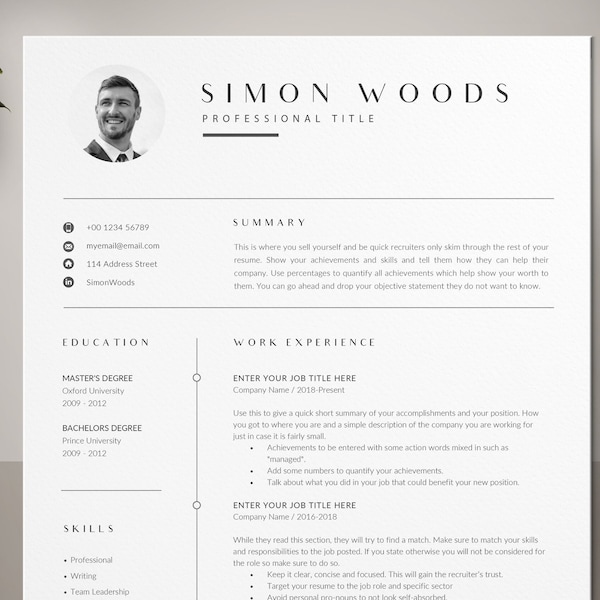 Executive CV-sjabloon, CV-CV-sjabloon, Marketing CV, Juridische CV, Architectuur CV, MS Word CV, Manager CV, CEO