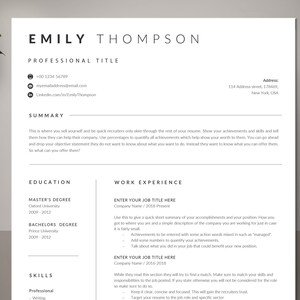 Resume Template And Cover Letter Template, Instant Download, Professional Resume, 1 - 2 Page Resume Template, Modern Resume, ATS Resume