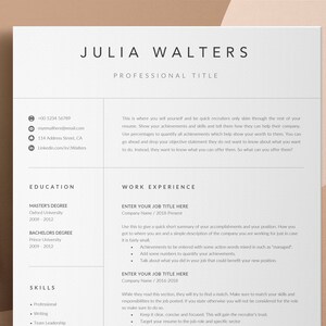 Creative Resume, Professional Resume, Modern Resume, Curriculum Vitae, Word Resume, CV Cover Letter, Clean Resume, Simple Resume,CV Template