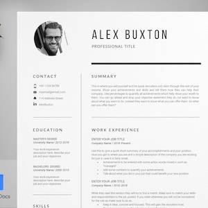 Google Docs Resume Template, CV Template For Google Docs, Professional Resume Template Google Docs, Resume With Photo Google Docs, Modern
