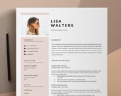 Professional Resume Template, Sorority Resume, CV Template, Resume Design, Instant Download Resume, Professional CV Template, Photo Resume,