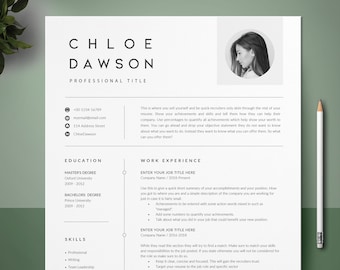 Professional Resume Template Word, 3 Pages Resume, Simple CV Template, Basic Resume, Cover Letter Template For MS Word, Instant Download