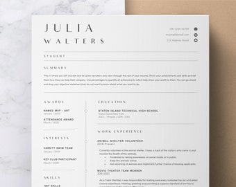 Modello curriculum studente CV, curriculum professionale, lettera di presentazione, curriculum creativo, curriculum insegnante, curriculum esecutivo, curriculum minimalista, pulito