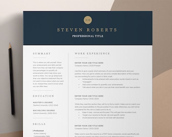 Professional Resume Template Simple, CV Template Word, Modern Resume, Creative Resume, Cover Letter, Curriculum Vitae, Executive Resume CV