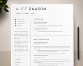Minimalist Resume Template Word, Digital Stationery Resume, Instant Download, Modern Resume, Simple Resume, CV Template, Mac Pages Resume