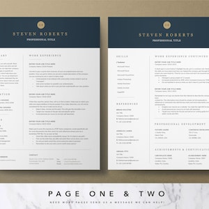 Moderne CV-sjabloon voor executive, professionele CV-sjabloon, CV-sjabloon, heren CV, Labenslauf, CV-sjabloon CEO, CTO CV afbeelding 3