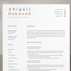 Resume Template Pages, CV Resume Template, Creative Resume, Instant Download, Minimal Resume, Word Resume, DIY CV Resume, Modern Resume