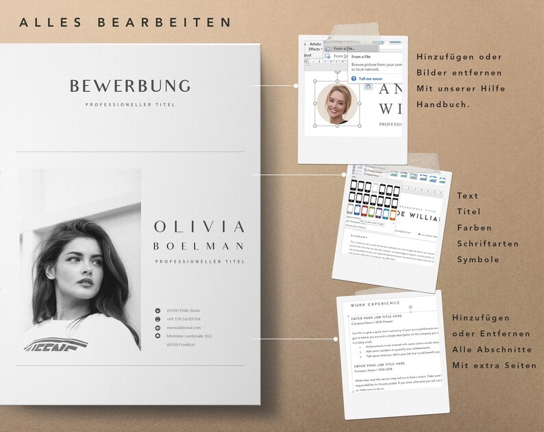 Lebenslauf Vorlage, Bewerbungsvorlagen, Deckblatt, Curriculum Vitae German, Ausbildung, Tabellarischer Lebenslauf Ebook, Application Temp image 8