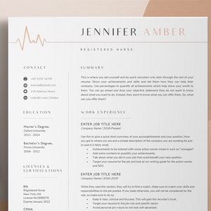 Nursing Resume Template, Doctor RN Resume, Medical Resume, Healthcare Worker Resume, CV Template, Registered Nurse, Cover Letter, Nurse