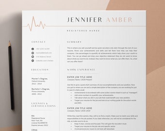 Nursing Resume Template, Doctor RN Resume, Medical Resume, Healthcare Worker Resume, CV Template, Registered Nurse, Cover Letter, Nurse