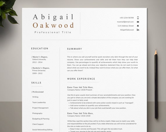 Resume Template Teacher, Professional Resume Teacher, Creative CV, Modern Resume Design, Resume Word Pages, Minimalist Resume, Teacher CV