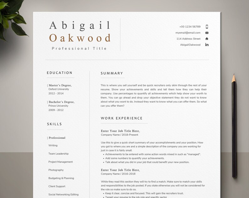 Resume Template Teacher, Professional Resume Teacher, Creative CV, Modern Resume Design, Resume Word Pages, Minimalist Resume, Teacher CV