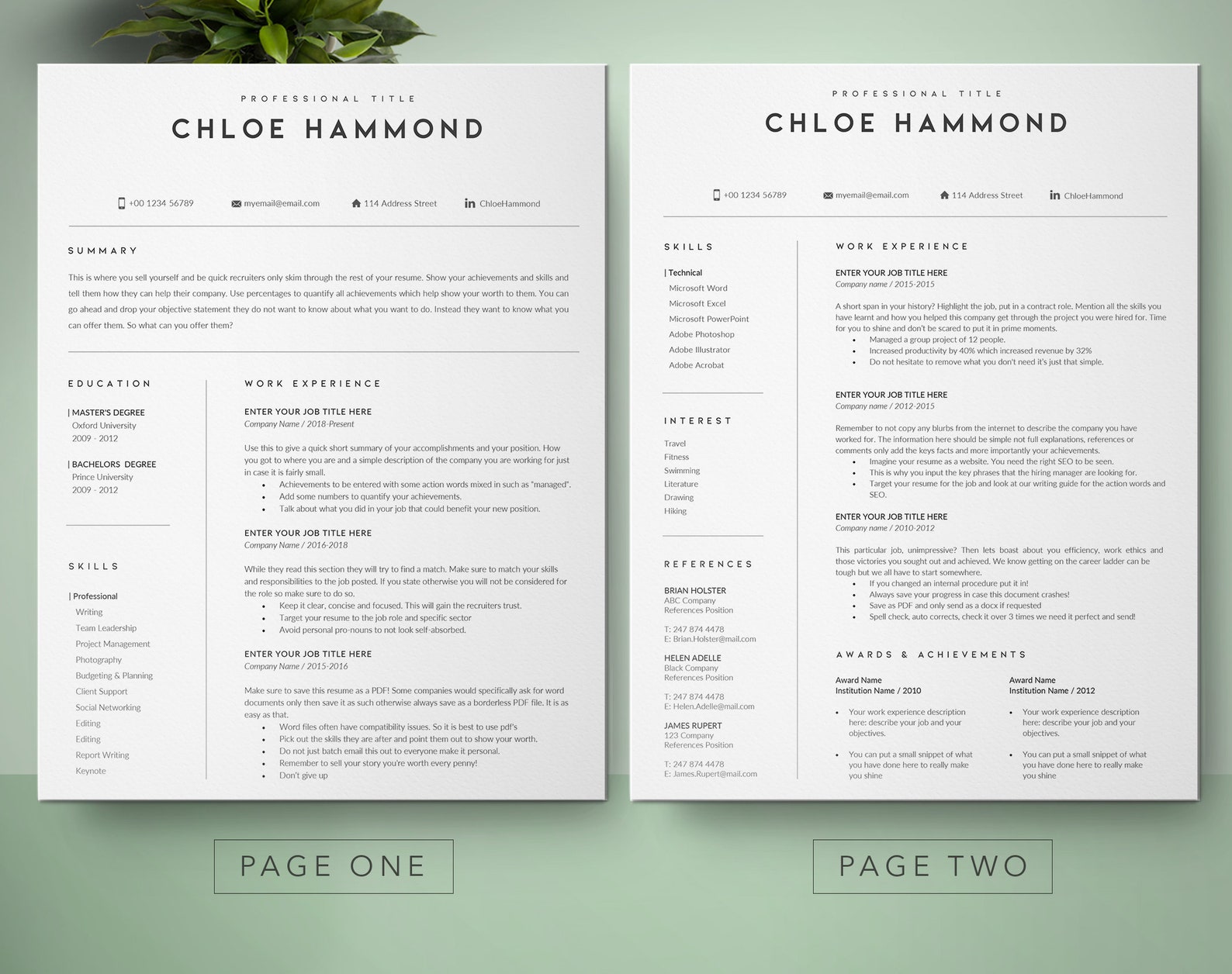 Google Docs Resume Template CV Miodocs - Editable Template - Free Fonts ...