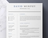 Resume Template Word, Photo Resume CV, 1 Page Resume, Digital Stationery, Professional Resume, Minimalist Resume, Instant Download, Word CV