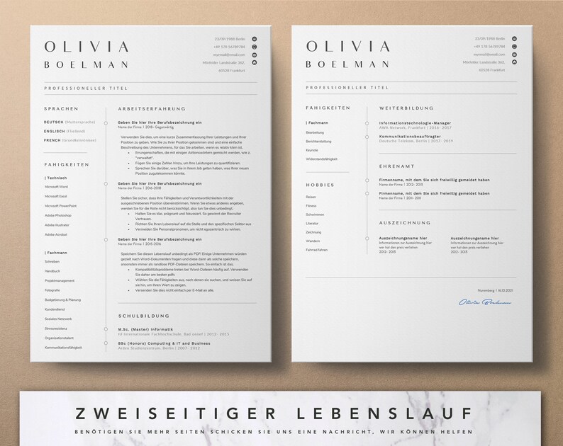 Lebenslauf Vorlage, Bewerbungsvorlagen, Deckblatt, Curriculum Vitae German, Ausbildung, Tabellarischer Lebenslauf Ebook, Application Temp image 3