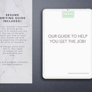 May include: A white tablet with a green and white logo that says "DISTOCV" and the text "OUR GUIDE TO HELP YOU GET THE JOB!" on the screen. The text "WHEN AN EXCELLENT DESIGN IS NOT ENOUGH" is at the bottom of the screen.