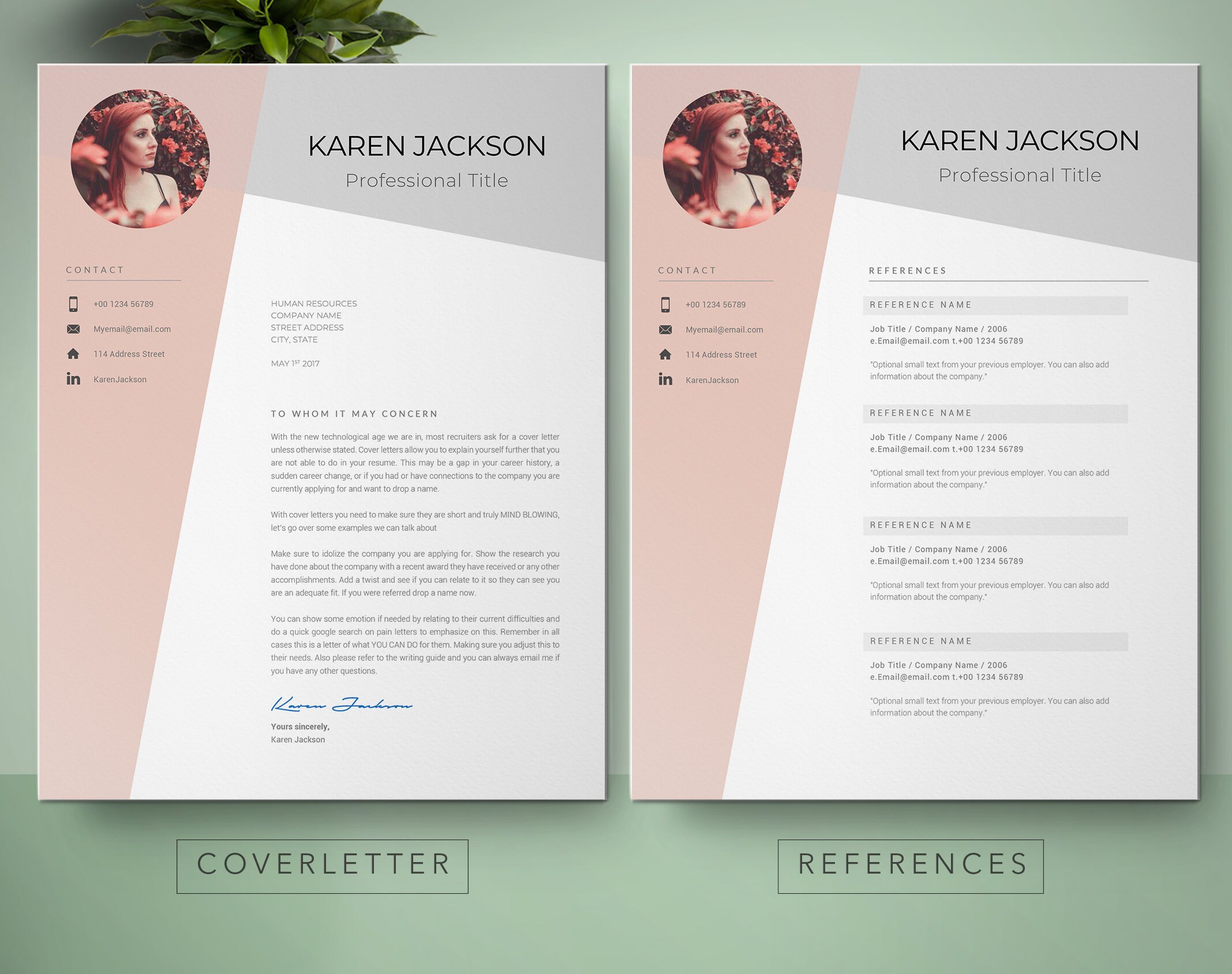 CV-Template, CV Met Foto, Curriculum Vitae, Referentie-Template