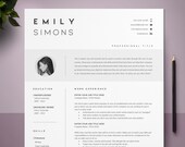 Resume Template CV, Executive Resume, Cover Letter Template, Professional Resume With Photo, Instant Download Resume, Minimalist CV, Modern