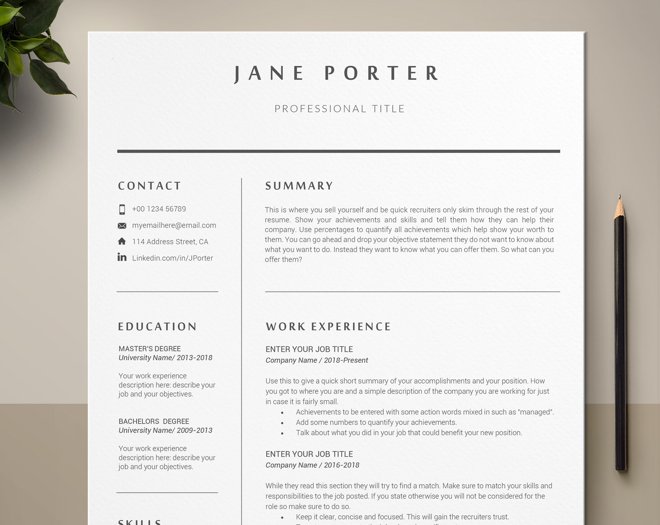 Job Resume Format For
