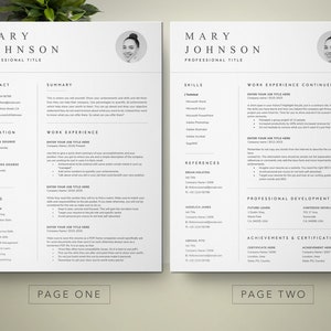 Professional Resume Template, CV Template, Template Word, Teacher