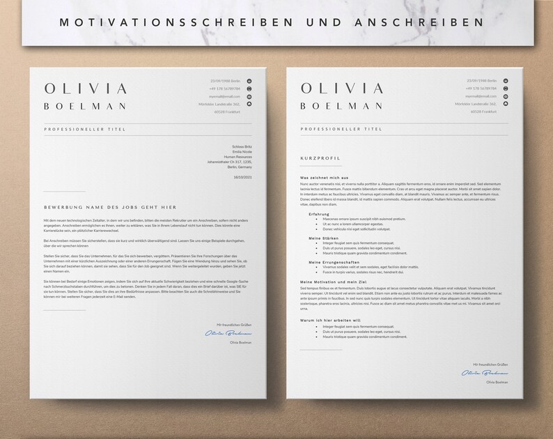 Lebenslauf Vorlage, Bewerbungsvorlagen, Deckblatt, Curriculum Vitae German, Ausbildung, Tabellarischer Lebenslauf Ebook, Application Temp image 4