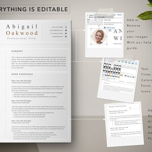 May include: A customizable resume template with a gray background and a professional design. The template includes sections for education, work experience, skills, and a summary. The text "EVERYTHING IS EDITABLE" is at the top of the page. The template is designed to help users create a professional resume that stands out to potential employers.