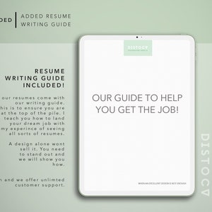 K&ouml;nnte beinhalten: Ein wei&szlig;es Tablet auf gr&uuml;nem Hintergrund. Das Tablet zeigt Text an, der "RESUME WRITING GUIDE INCLUDED!" und "OUR GUIDE TO HELP YOU GET THE JOB!" lautet. Der Text auf dem Tablet ist in schwarzer Schrift. Der Hintergrund des Tablets ist wei&szlig;. Der Text auf dem Hintergrund ist in gr&uuml;ner Schrift. Der Text auf dem Hintergrund lautet "INCLUDED" und "ADDED RESUME WRITING GUIDE".