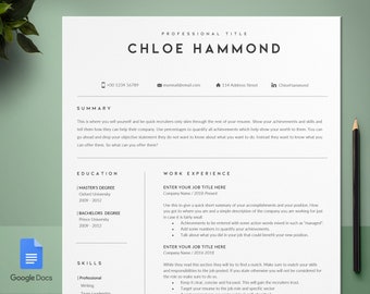Google Docs Resume Template CV Miodocs - Editable Template - Free Fonts/Icons And More Features