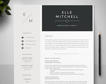 Professional Resume Template For Word, CV Template Modern, Simple Resume Template, Functional Resume, Digital Stationery, Instant Download