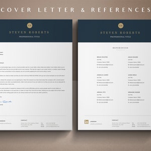 Pode incluir: Um modelo de carta de apresenta&ccedil;&atilde;o e refer&ecirc;ncias em preto e branco com o nome Steven Roberts no topo de cada p&aacute;gina. A carta de apresenta&ccedil;&atilde;o inclui uma carta de amostra e as informa&ccedil;&otilde;es de contato. A p&aacute;gina de refer&ecirc;ncias inclui uma lista de refer&ecirc;ncias com seus cargos, nomes das empresas e as informa&ccedil;&otilde;es de contato.