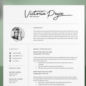 Resume Template, CV Template, Modern Resume Template For Word, Professional CV Template, Creative Resume, Instant Download Resume With Photo