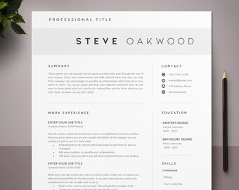 Minimalist Resume Template, CV Resume Template, IT Resume Template, Crative Resume, Developer Resume, Marketing Resume, HR Resume, Digital