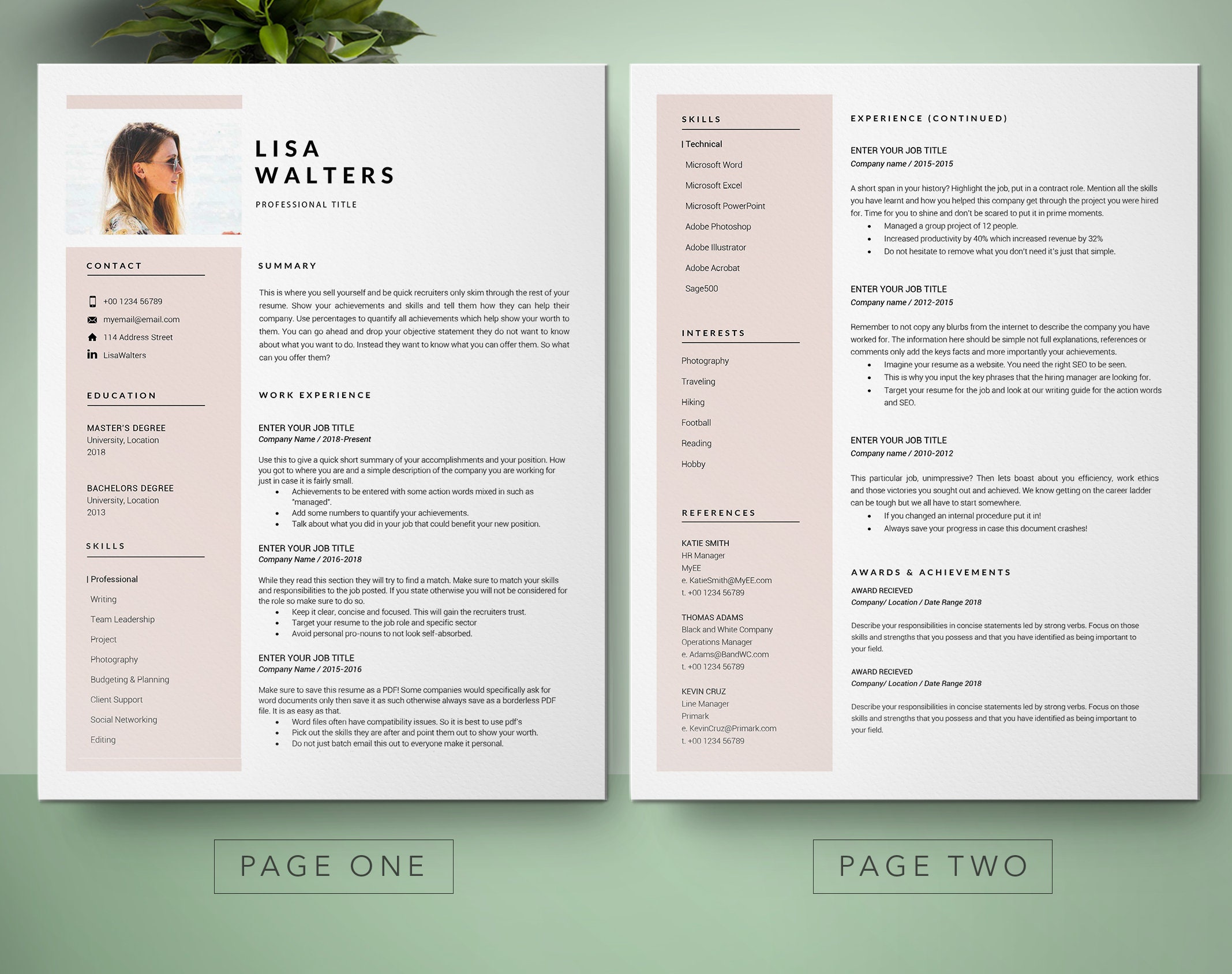 Resume Builder - Resume Design - Resume Pack - Cv Template - Cover ...