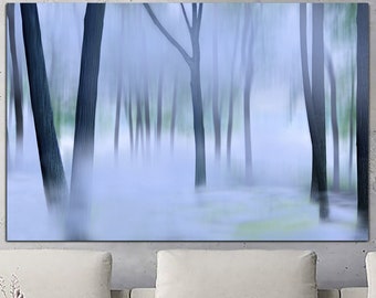 Misty Forest Leinwand Wand Kunst Foggy skandinavischer Wald Multi Panel Fotodruck Nordische Natur Wandbehang Dekor für Wohnzimmer