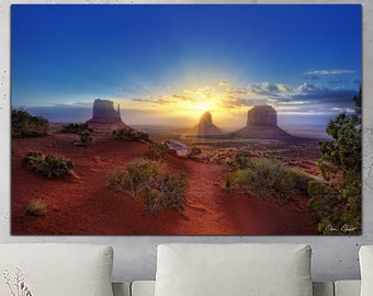 Desert Monument Valley Canvas Wall Art Southwestern Desert Landscape Arizona Multi Panel Print Landscape Travel Photo Print for Home