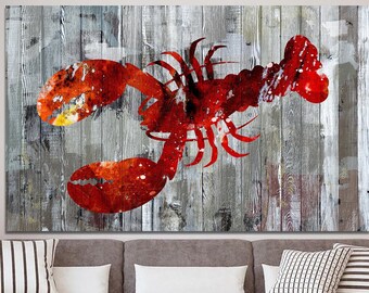 Lobster Print Lobster Art Print Lobster Painting Sea Creature Print Kitchen Print Sea Animal Print Home Decor Print Crawfish Illustration