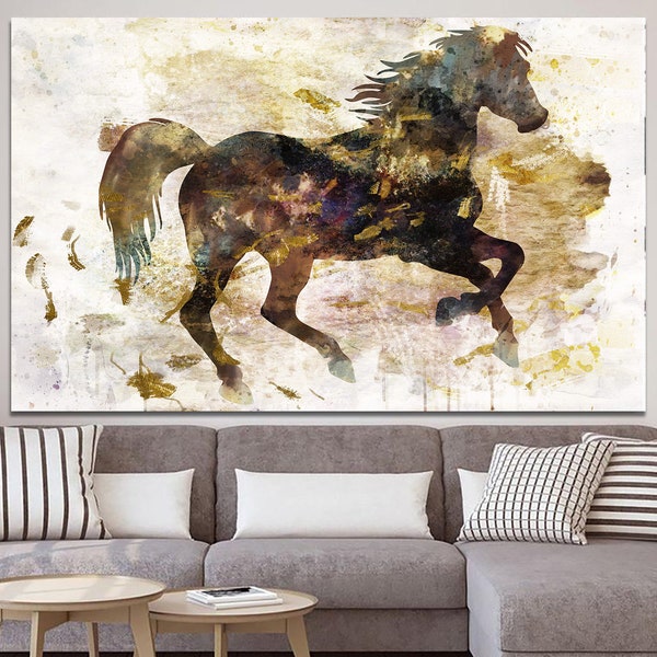 Horse Canvas Horse Wall Art Horse Illustration Unique Wall Decor Animal Print Horse Wall Print Horse Large Wall Art Photo Print on Canvas