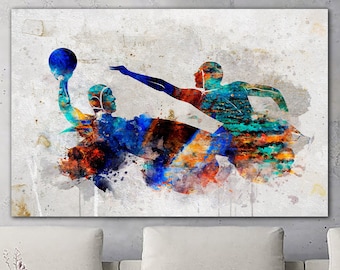 Wasserball Wandkunst Sport Print auf Leinwand Sport Motivation Poster Wassersport Druck Wandbehang Dekor Multi Panel Wandkunst für Zuhause Dekor