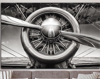 Avion Hélice Toile Mur Art Avion Multi Panel Affiche Imprimer Voyage Art Aventure Mur Art Hélice Piloté Avion Art Mur Décor