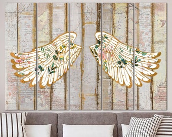 Angel Wings Print on Canvas Abstract Modern Creative Multi Panel Print Unique Wall Art Original Wall Hanging Decor for Living Room Decor