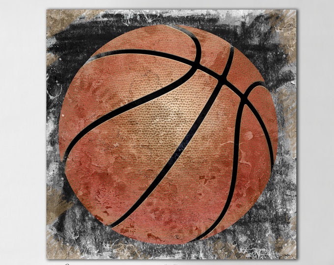 Basketball Ball Wall Print On Canvas Sports Lovers Room Wall Decor Basketball Modern Art Creative Wall Hanging Decor for Living Room