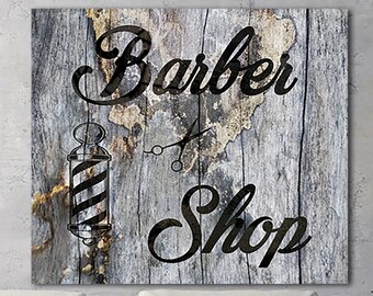 Barber Shop Logo Print Hairdressers Shop Logo Print Custom Logo Print Original Wall Hanging Decor Outdoor Decor for Business