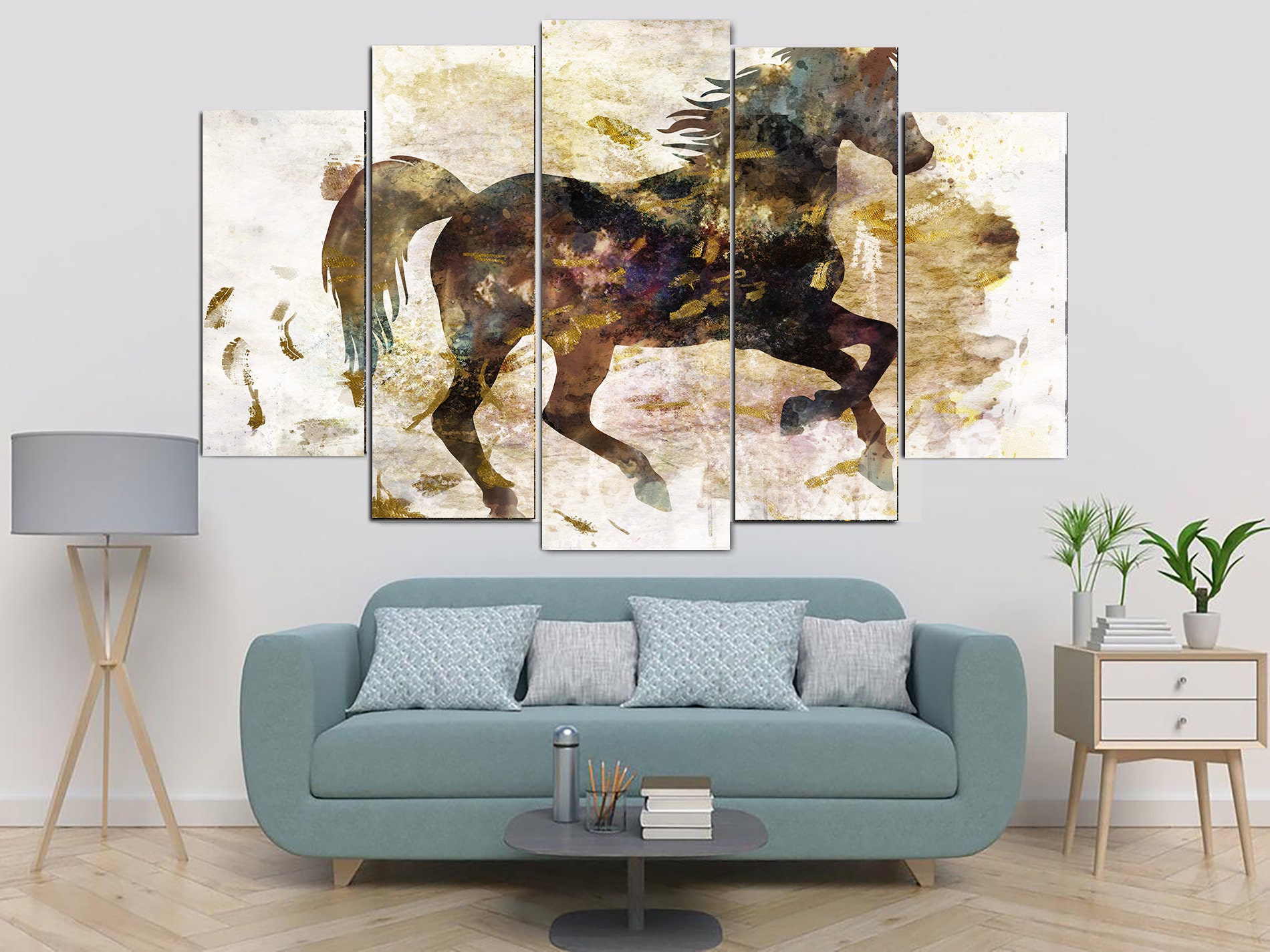 Horse Canvas Horse Wall Art Horse Illustration Unique Wall | Etsy
