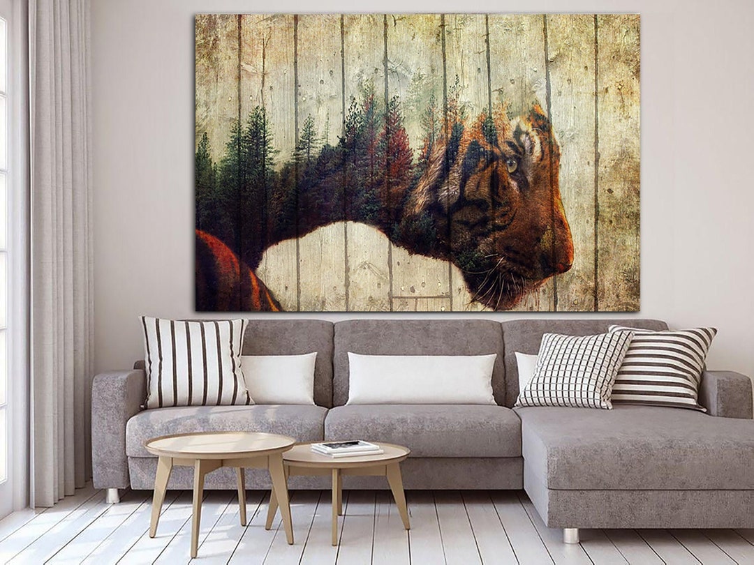 Tiger Wall Art Canvas Wild Animal Art Print Wild Nature Poster Wall ...