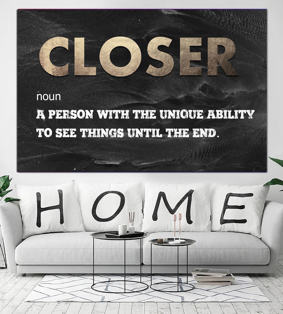 Closer Definition Print on Canvas Motivational Poster Multi Etsy