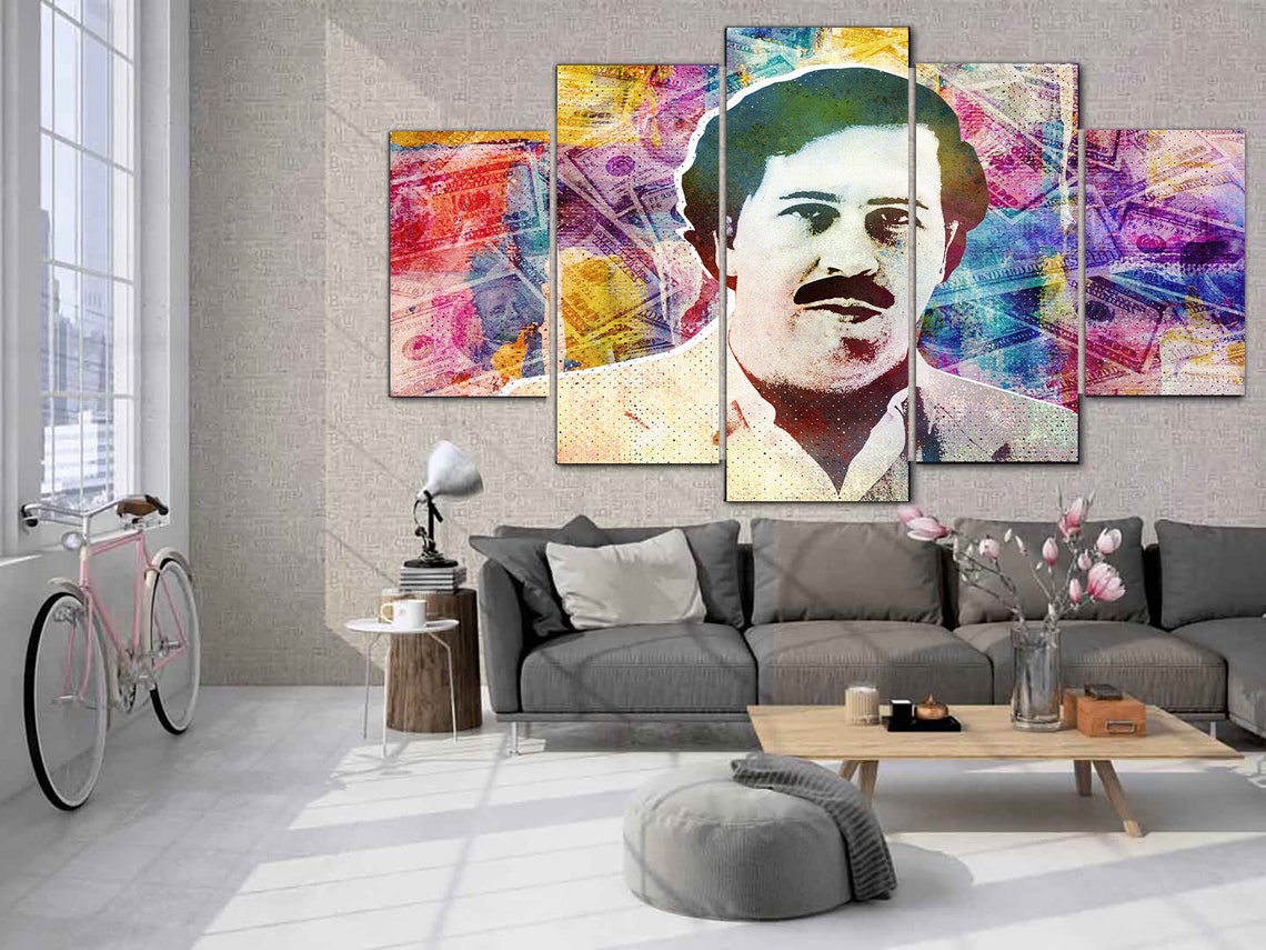 Pablo Escobar Canvas Wall Art Pablo Escobar Poster Abstract Etsy