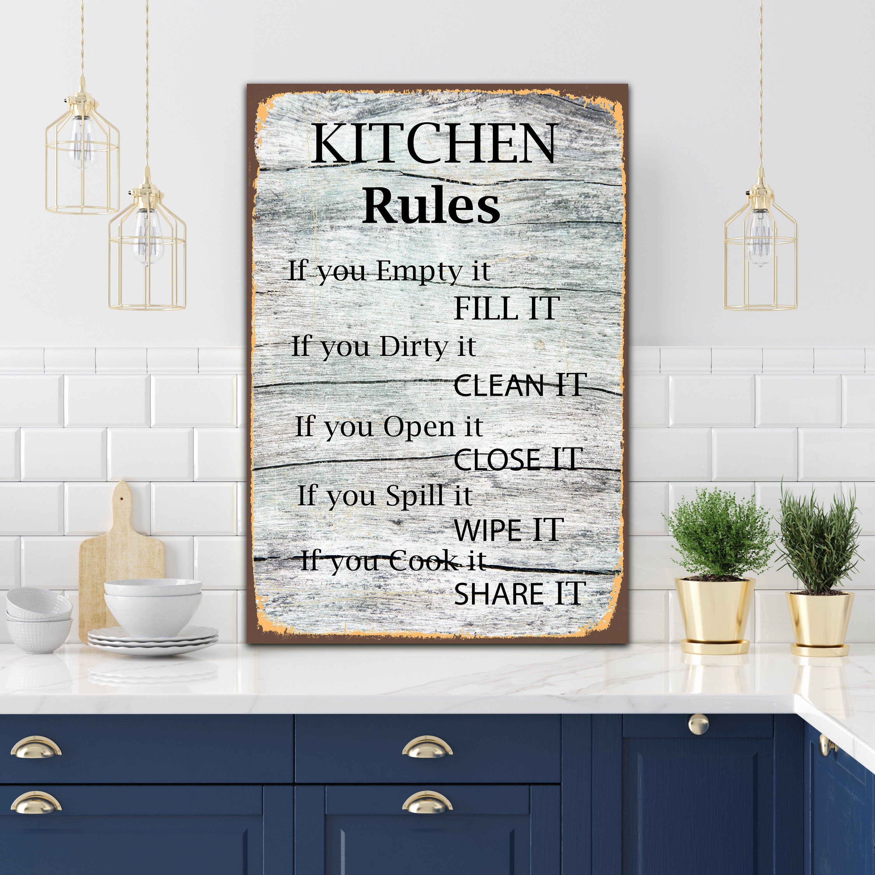  Kitchen Wall Decor Canvas Wall Art Rustic Farmhouse Kitchen  Sign Framed Home Decor Wood Grain Background Hd Vintage Wall Art Home  Dining Room House Decor Sayings 24x10 Inch : Home 