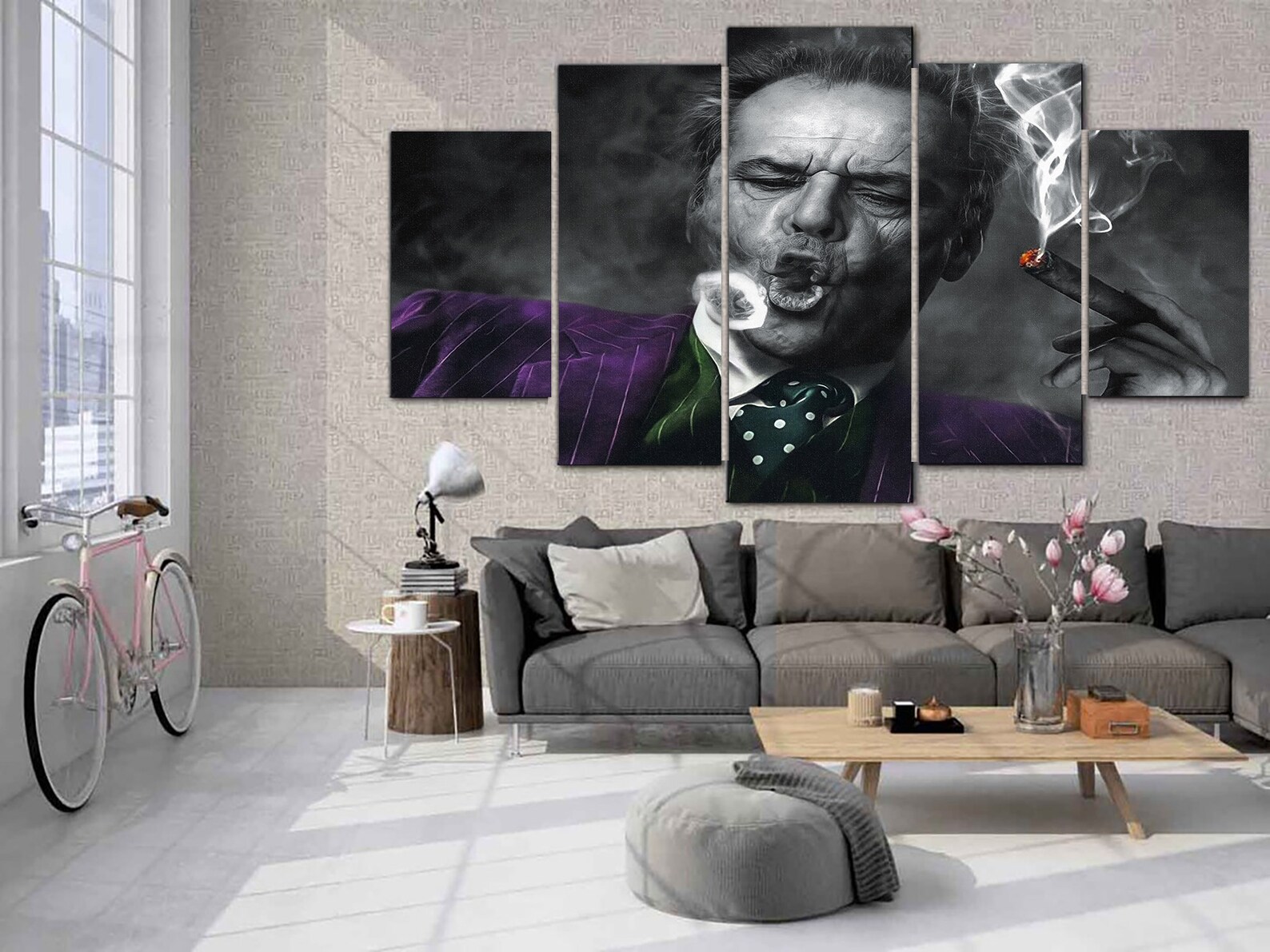 The Joker Canvas Wall Art Jack Nicholson Print Smocking Sigar Etsy